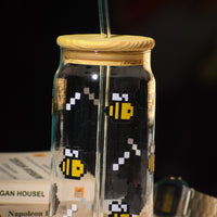 Aesthetic Cute Glass Tumbler with Straw Lid